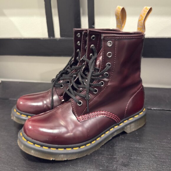 Dr. Martens Vegan 1460 Lace Up Boots (Cherry Red) - Picture 1 of 6